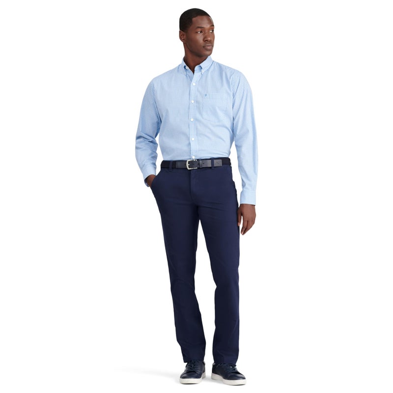 IZOD Men's Button-Down Long-Sleeve Stretch Performance Gingham Shirt, Blue Revival, Medium - Image 2